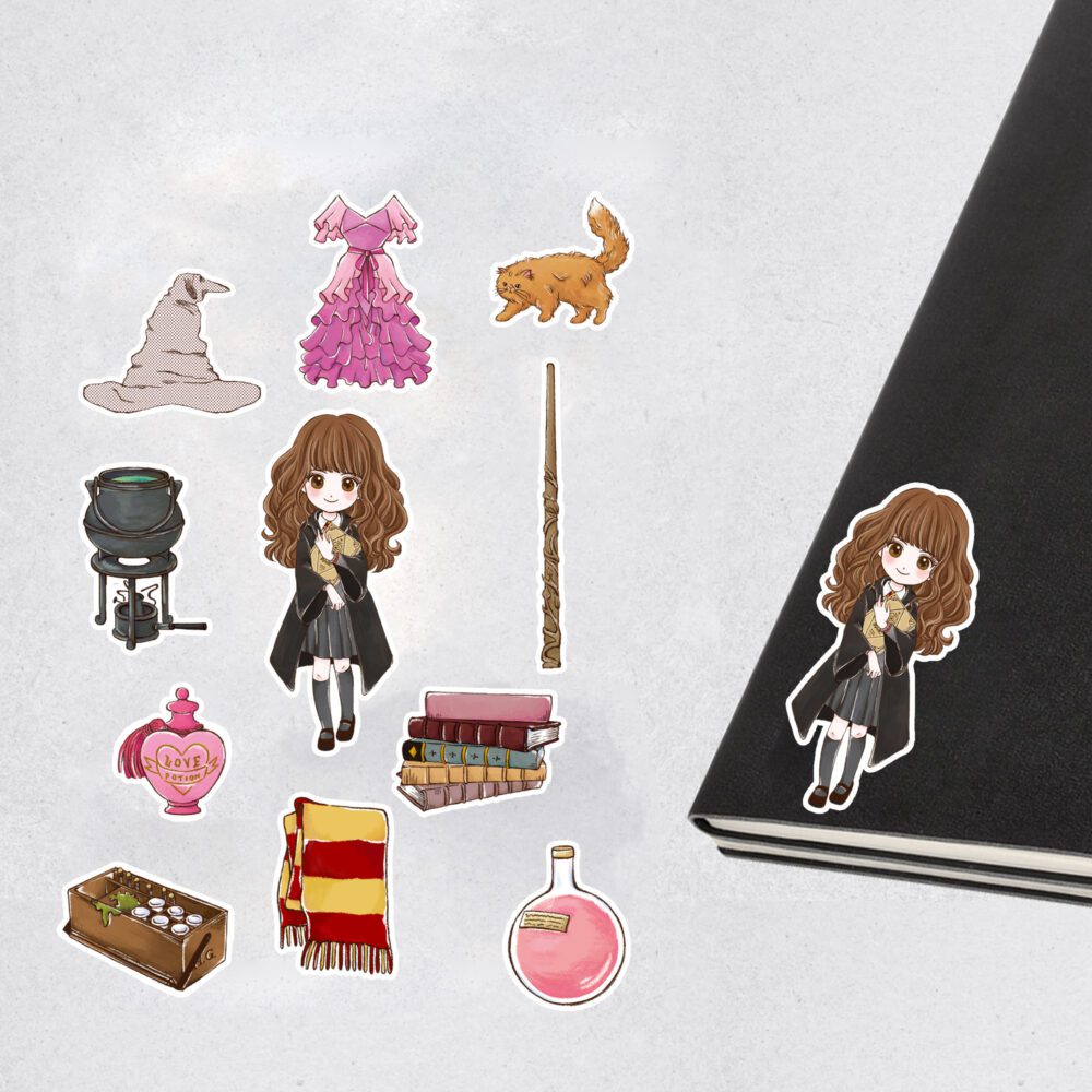 Hermione Granger Karakter Sticker HD Baskılı 2 Hermione Granger İcons Sticker Set